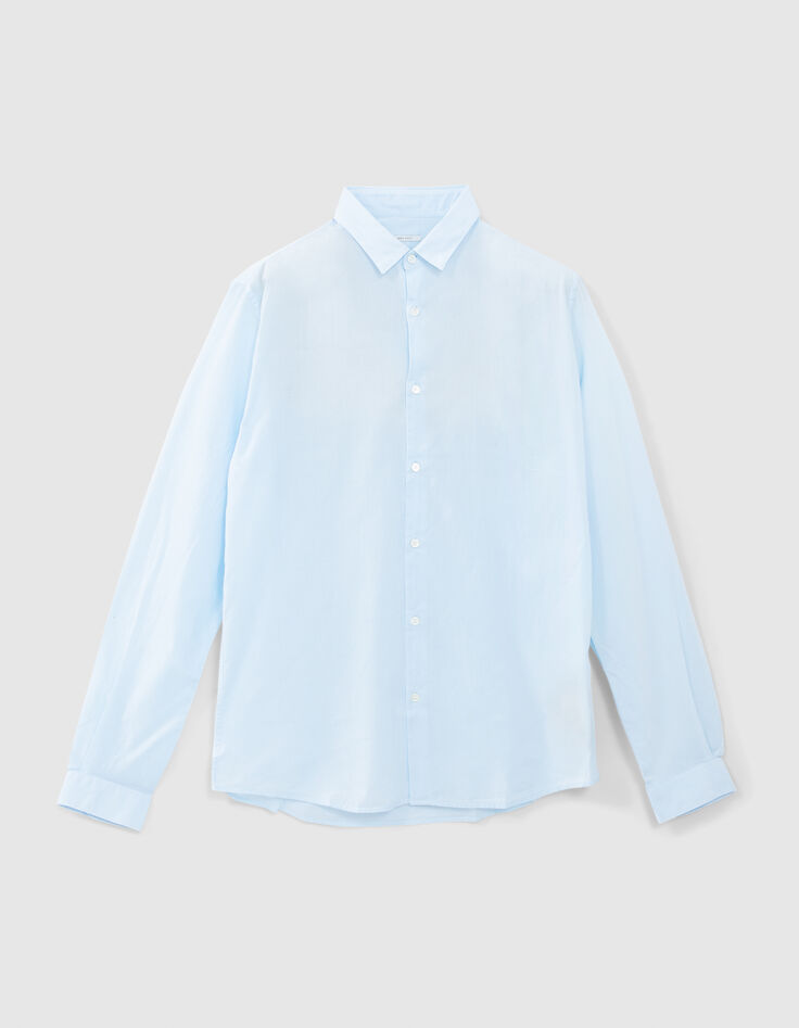 Men’s sky organic cotton voile SLIM shirt-5