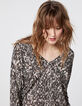 Jersey pico viscosa estampado plumas metalizado mujer-4