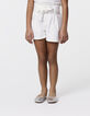 Ecru jeansshort riem studs en oogjes meisjes-1