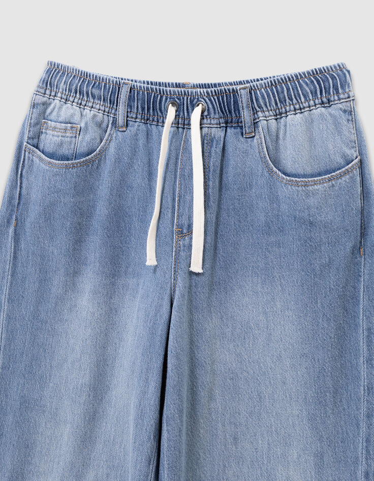 Girls’ blue wide-leg jeans with elasticated waist-2 Girls’ blue wide-leg jeans with elasticated waist-2