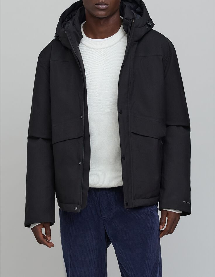 Zwarte pufferjas graniet nylon WATERPROOF BREATHABLE Heren-1