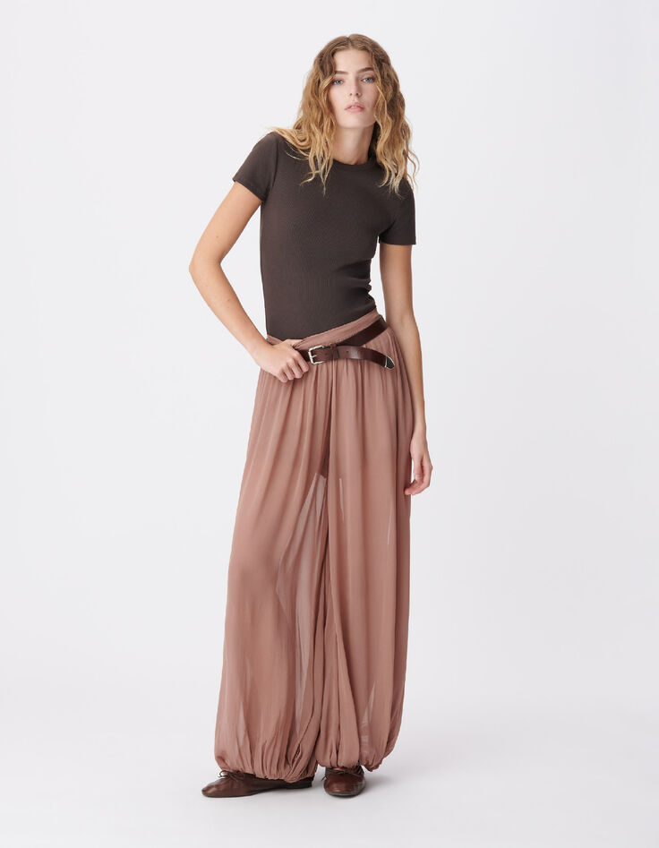 Pantal&oacute;n globo blush fluido de mujer-1