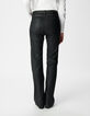 Jean bootcut noir enduit taille haute Femme-3