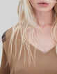 Camiseta camel lúrex hombros joya-4