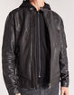 Men’s dark brown leather jacket with detachable facing-5