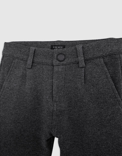 Pantalon CHINO gris maille Ottoman garçon Pantalon CHINO gris maille Ottoman garçon - IKKS