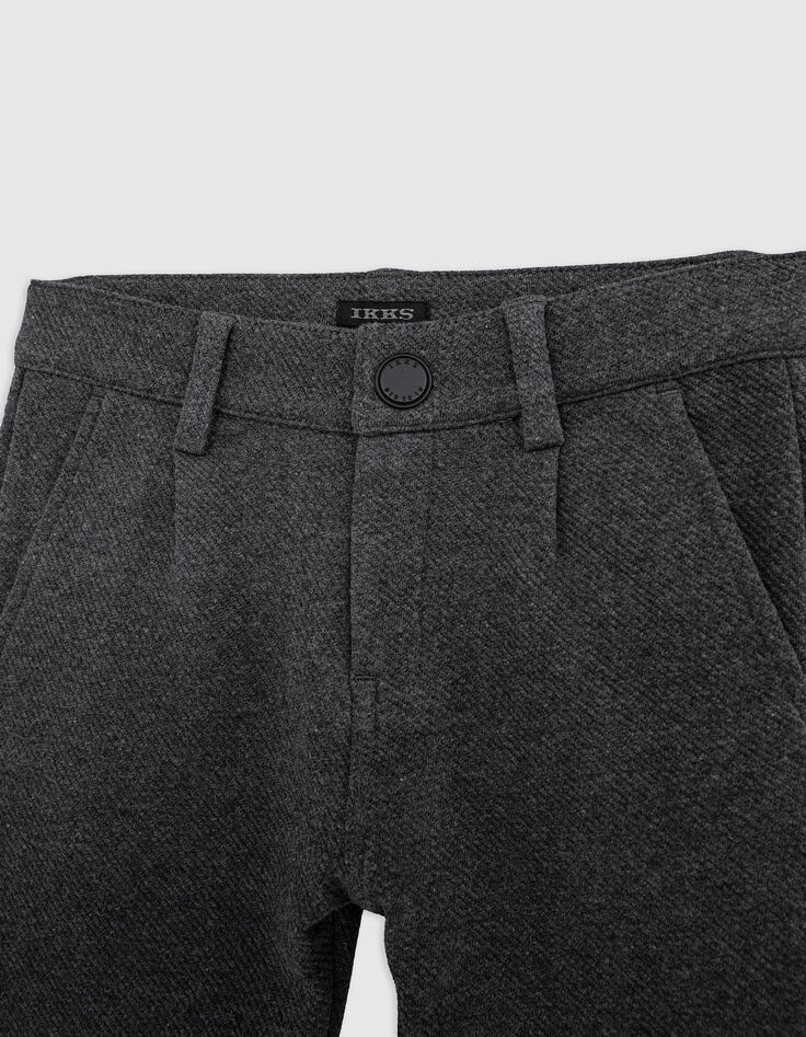 Pantalon CHINO gris maille Ottoman garçon-2 Pantalon CHINO gris maille Ottoman garçon-2