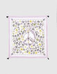 Girls’ ecru flower print square scarf-2