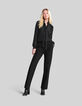 Schwarze Damen-Strickanzughose gerader Schnitt-6