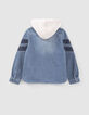 Chemise en jean bleu bio capuche amovible gar&ccedil;on-3