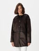Manteau marron effet poulain Femme-2