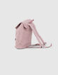 Sac à dos rose poudré bouclette brodé éclairs bébé fille-4