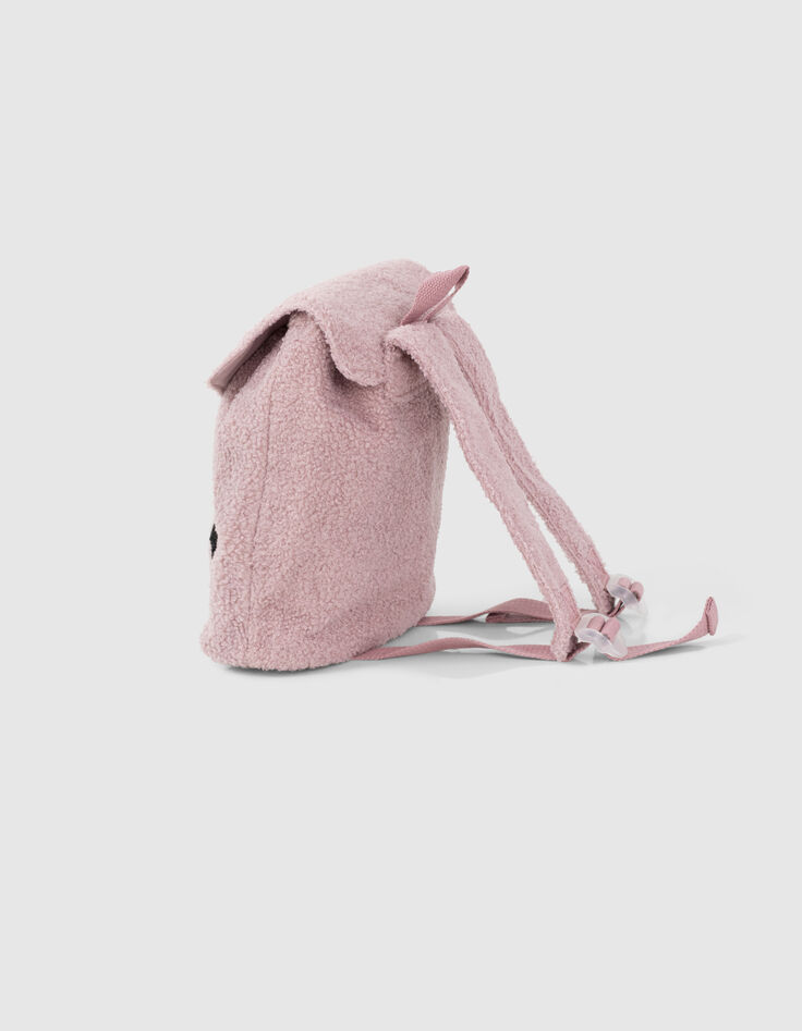 Sac à dos rose poudré bouclette brodé éclairs bébé fille-4