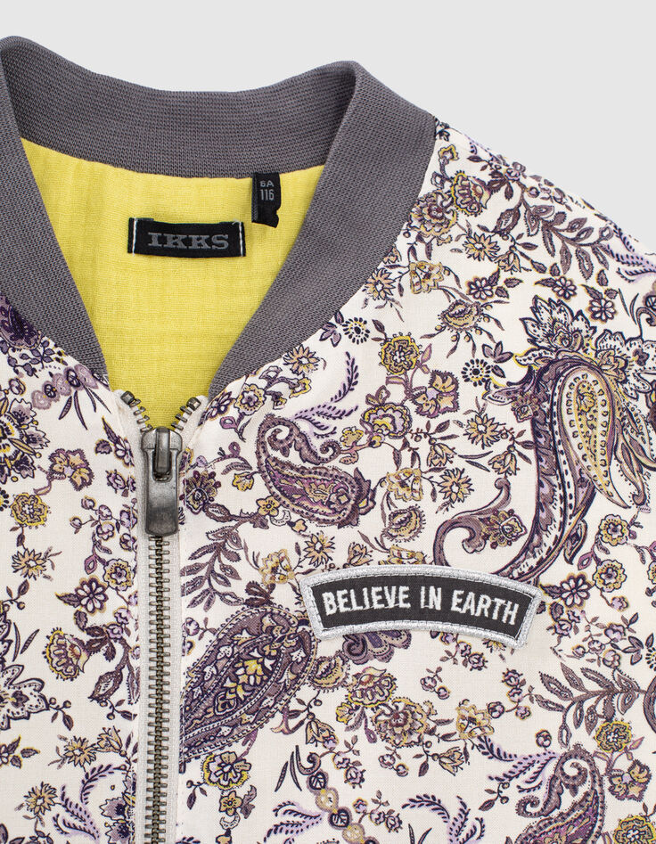 Girls’ ecru paisley print Ecovero® bomber jacket-6