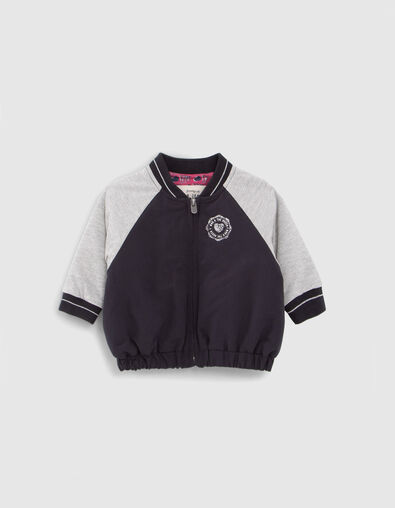 Teddy marine à manches gris lurex bébé fille - IKKS