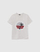 Boys’ marl T-shirt, palm tree/anchor reversible sequins-1
