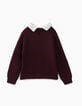 Jersey ciruela de tricot con cuello amovible niña-5