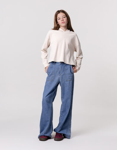 Jean LARGE bleu waterless fille - IKKS