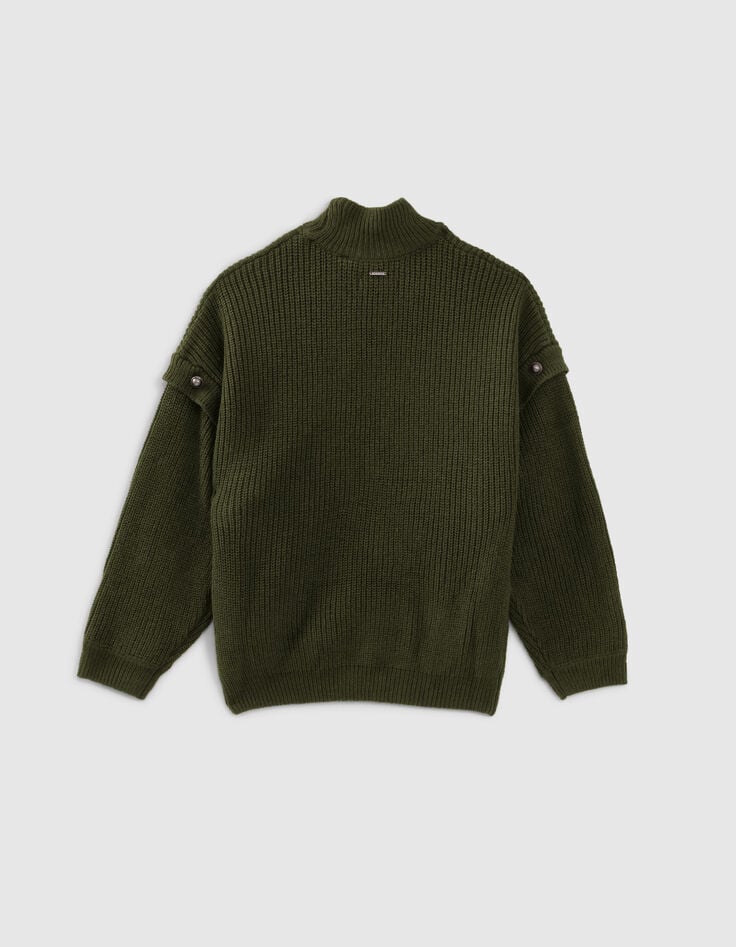 M&auml;dchenstrickpullover mit Fledermaus&auml;rme-4