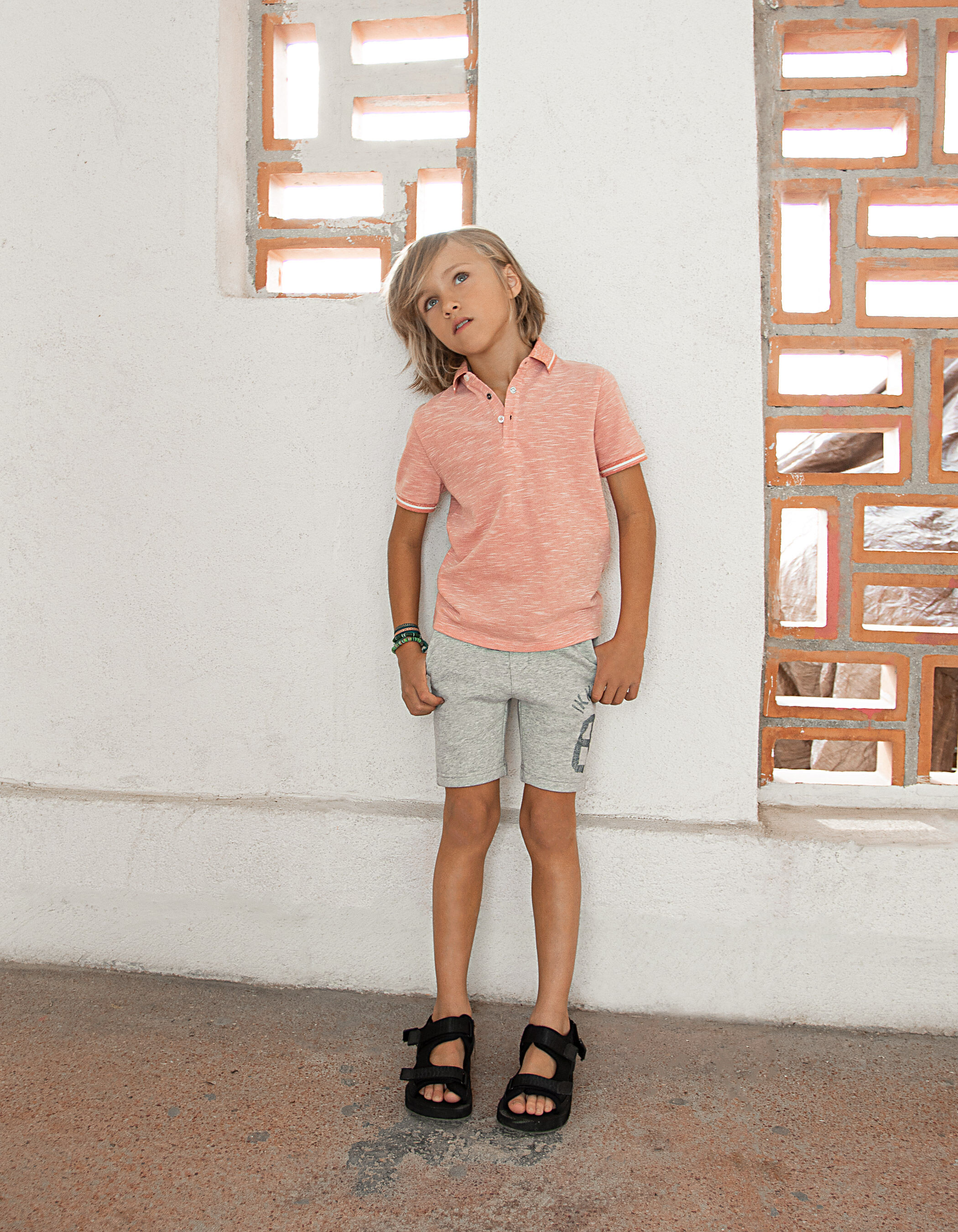 Bermuda gris chine moyen et navy en molleton garcon IKKS