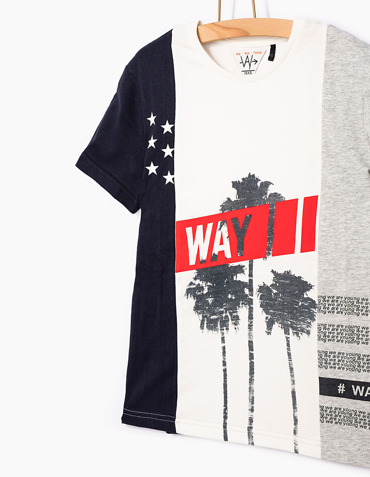 Cremeweißes Jungen-T-Shirt WAY auf Palmen -5 Cremeweißes Jungen-T-Shirt WAY auf Palmen -5