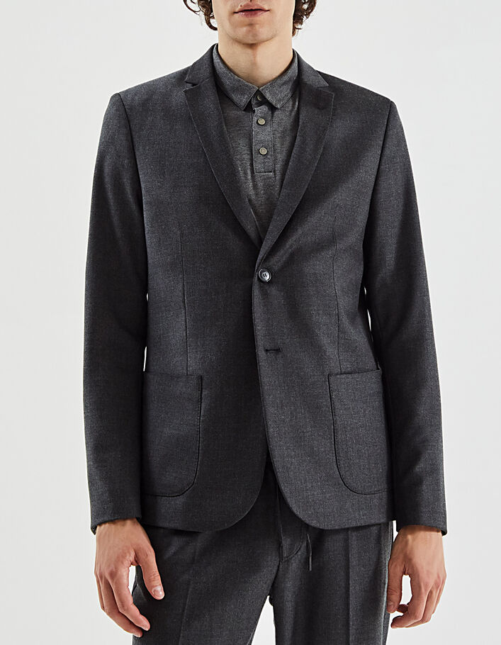 Veste gris anthracite maille IKKS BETTER Homme IKKS