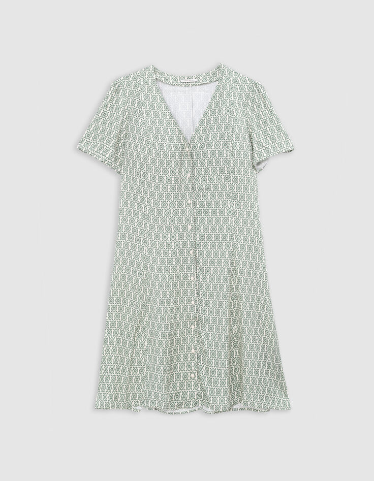 Robe verte LENZING™ ECOVERO™ ethnique Femme-5