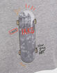 Baby boys’ grey T-shirt with lenticular skateboard image-4