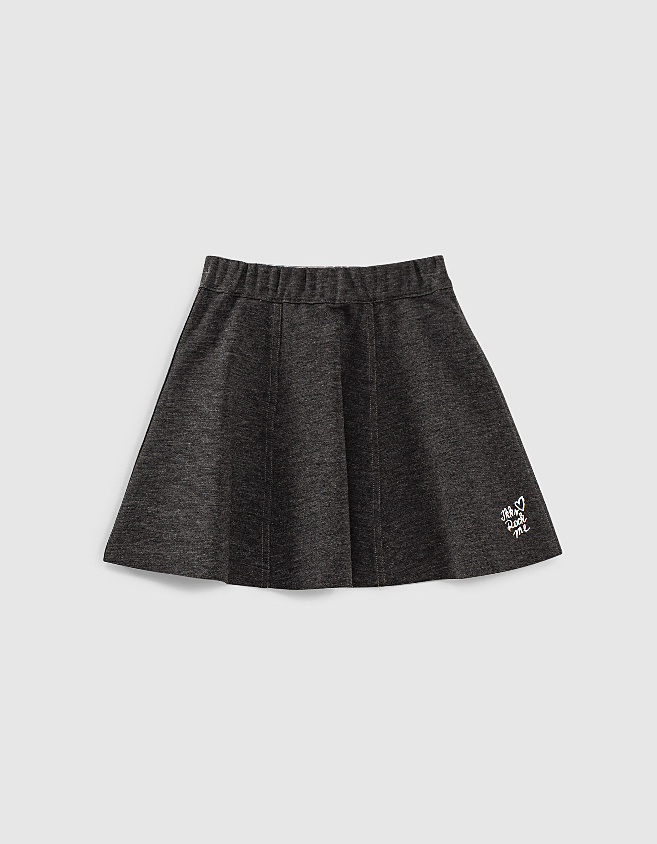 Jupe patineuse reversible gris chine et argent fille IKKS