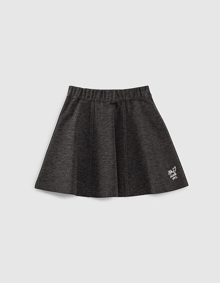 Falda patinadora reversible gris jaspeado y plata ni&ntilde;a-2