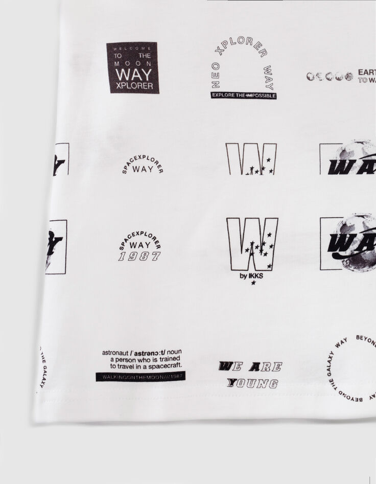 Wit loose T-shirt biokatoen met logo’s jongens-4