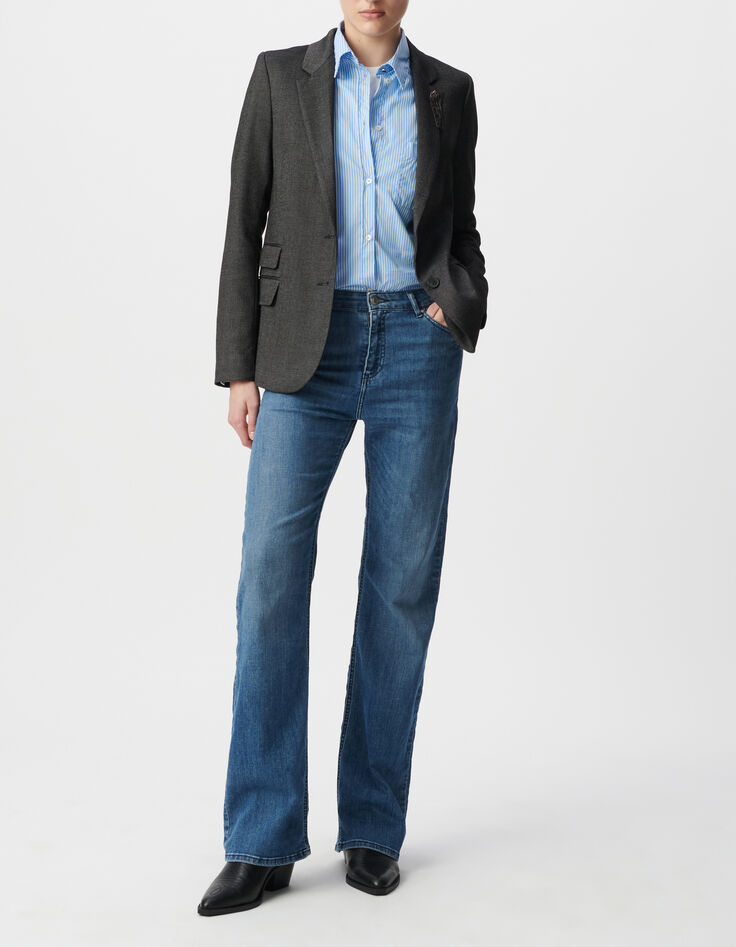 Chaqueta de traje oversize de caviar negro-2