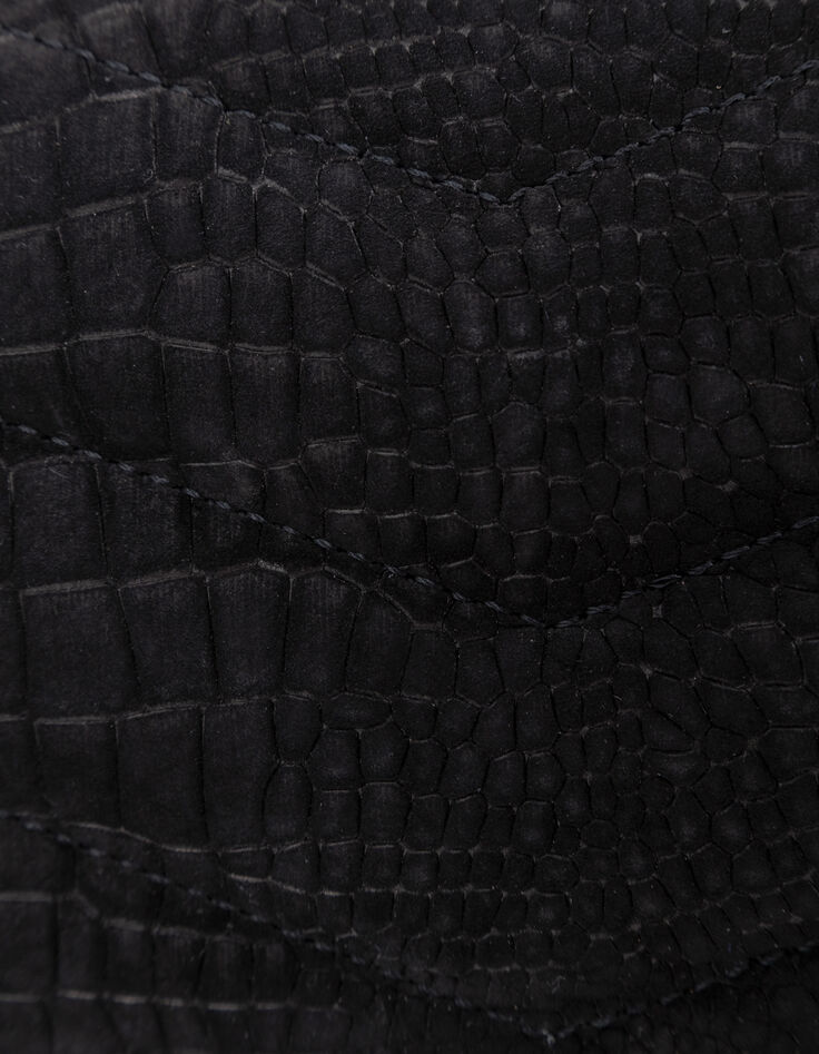 Bolso THE 1. ANIMALS cuero negro repujado efecto cocodrilo Talla M-7