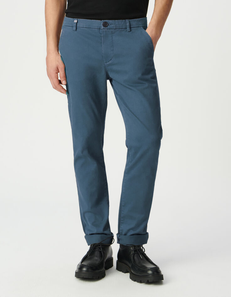 Grijze slim-fit chino herenbroek-1