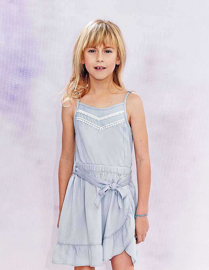 Robe fluide blue bleach en Tencel&copy; fille-1