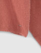 Pull terracotta tricot r&eacute;versible devant dos fille-7