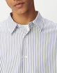 Chemise REGULAR bleu ray&eacute;e 100% coton Homme-5