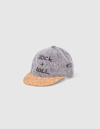 Boys’ bleached grey embroidered organic cotton cap - IKKS