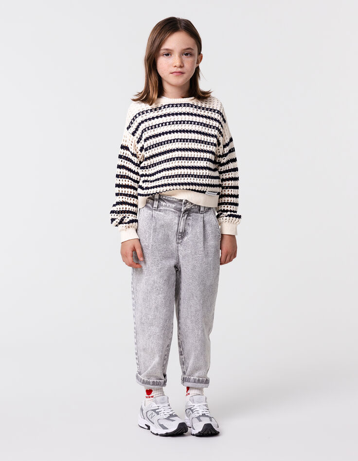 BALLOON jeans grey rhinestone button for girl-1