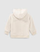 C&aacute;rdigan reversible crudo Sherpa y moka felpa ni&ntilde;o-4