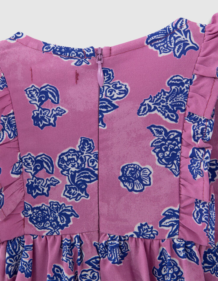 Baby girls’ mauve LENZING™ ECOVERO™ Indian floral dress-6