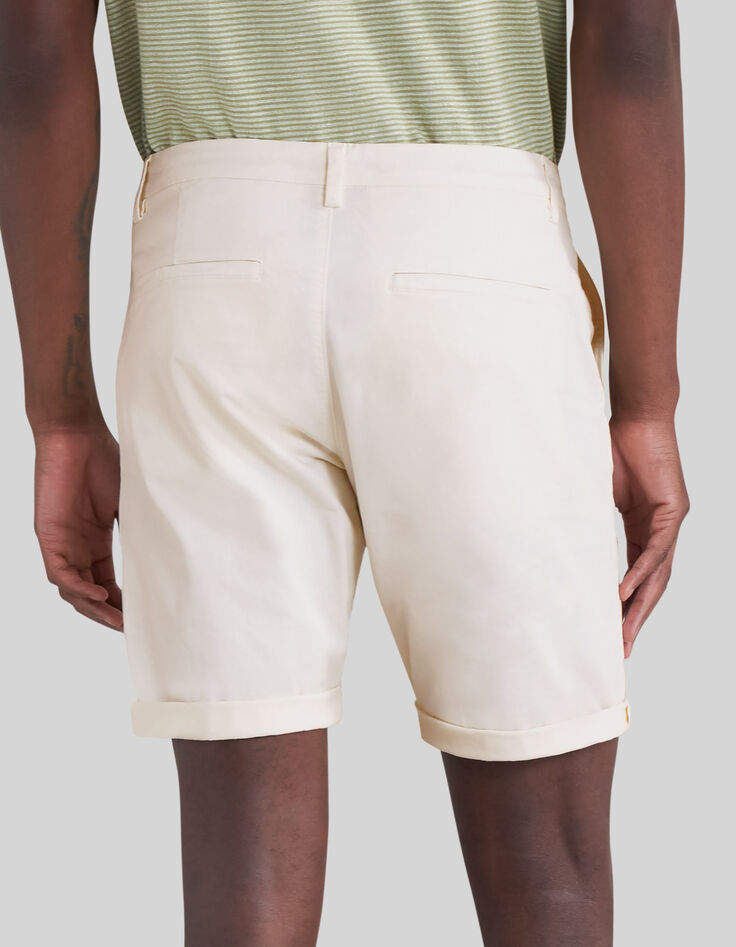Stuccofarbene TAPERED-Herrenchinobermudas-6