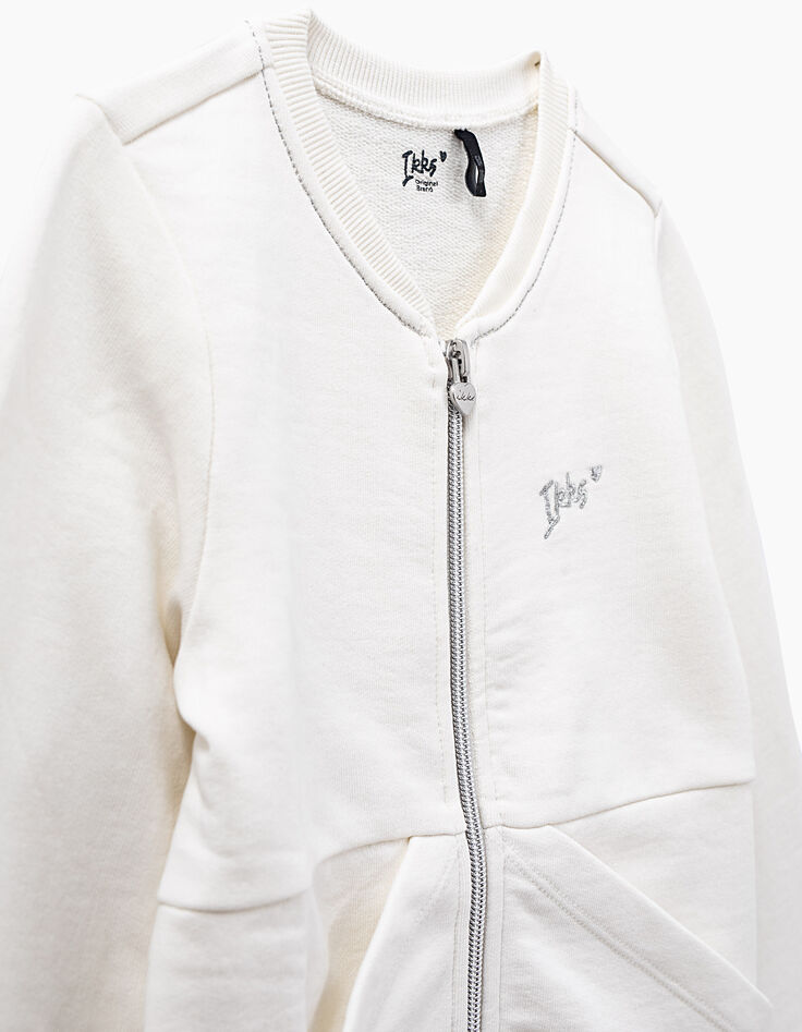 Gebroken wit vest met rits Essentiel meisjes-2