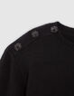 Schwarzer Damenstrickpullover mit Strasskn&ouml;pfen-7