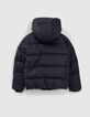 Boys’ navy houndstooth motif nylon padded jacket-3