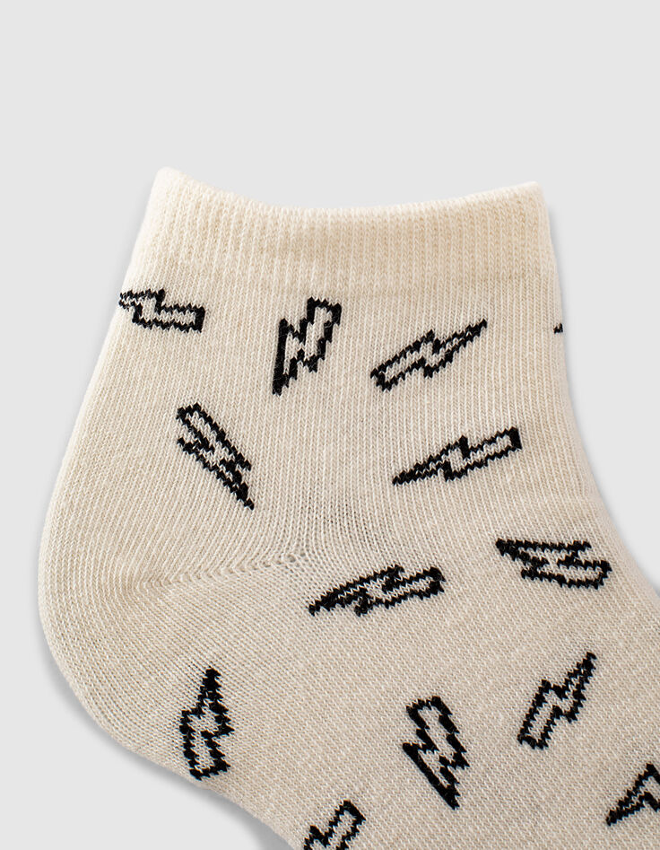 Calcetines marfil y gris motivos rock niño-6