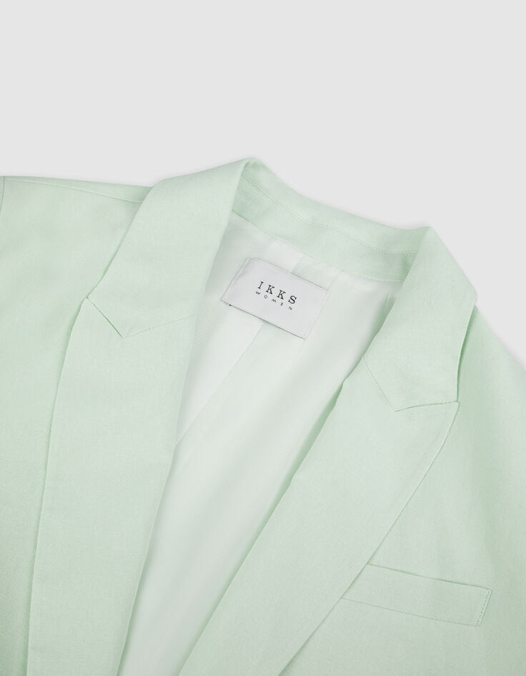 Damesjas in oversized groen linnen katoenmix-8