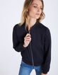 Bombers marine en crêpe réversible léopard femme-1