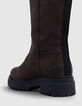 Bottes mi hautes en cuir chocolat semelles crantées femme-4