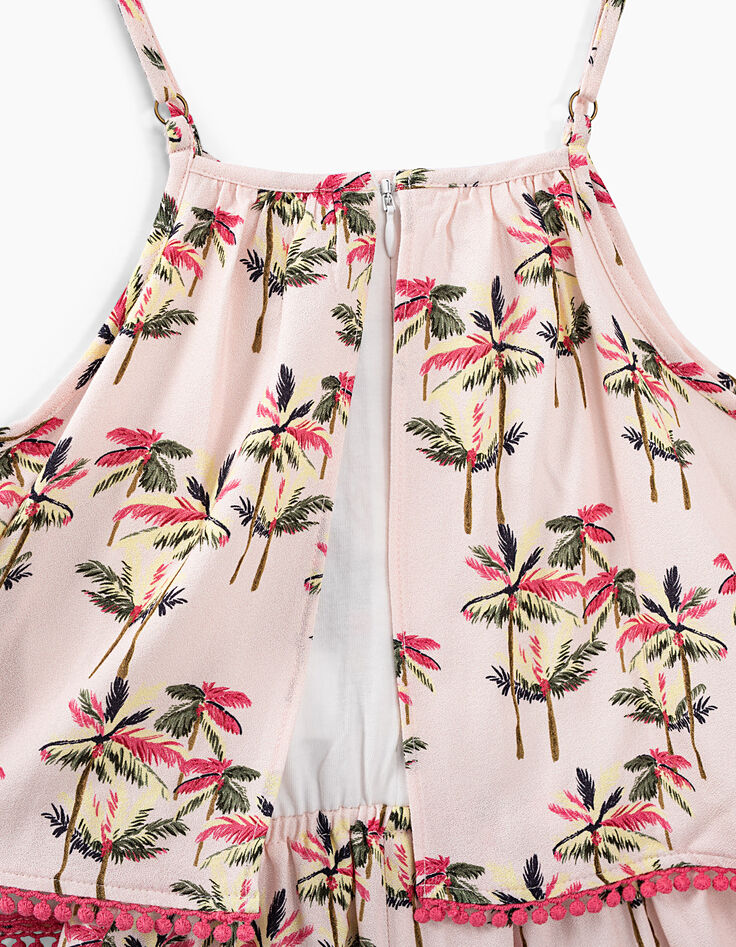Combi short rose pâle imprimé palmiers fille-5 Combi short rose pâle imprimé palmiers fille-5
